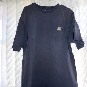 Carhartt Navy Crewneck Pocket T‑Shirt with Logo